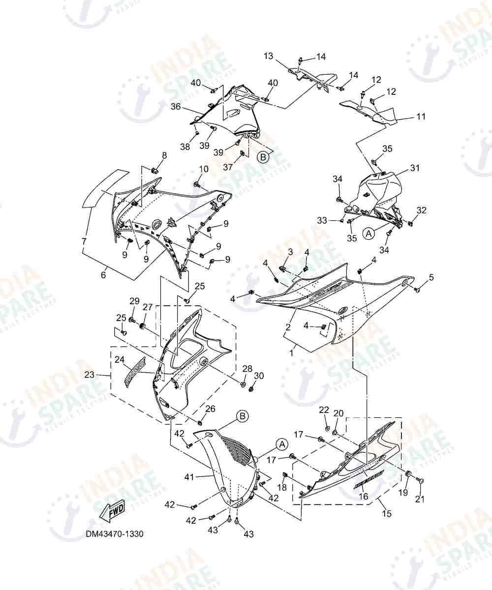 YAMAHA DM49 V4 Series LEG SHIELD